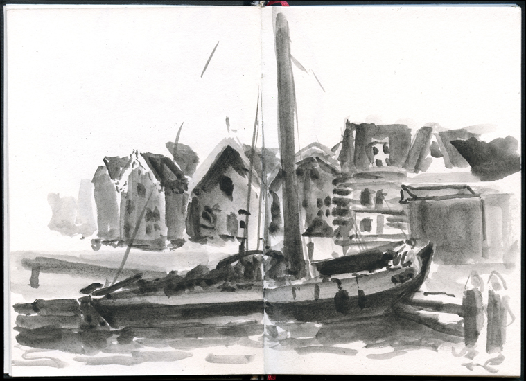 Botter in de haven van Marken
